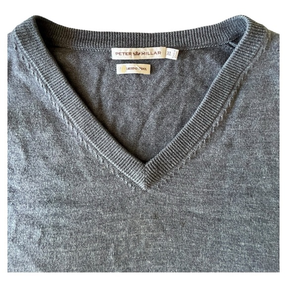 Peter Millar Merino Wool V-Neck Sweater, Men’s XL - Picture 3 of 6